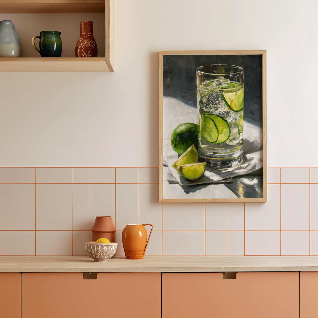 Gin and Tonic Oil Paining Illustration wall - art - picture - poster