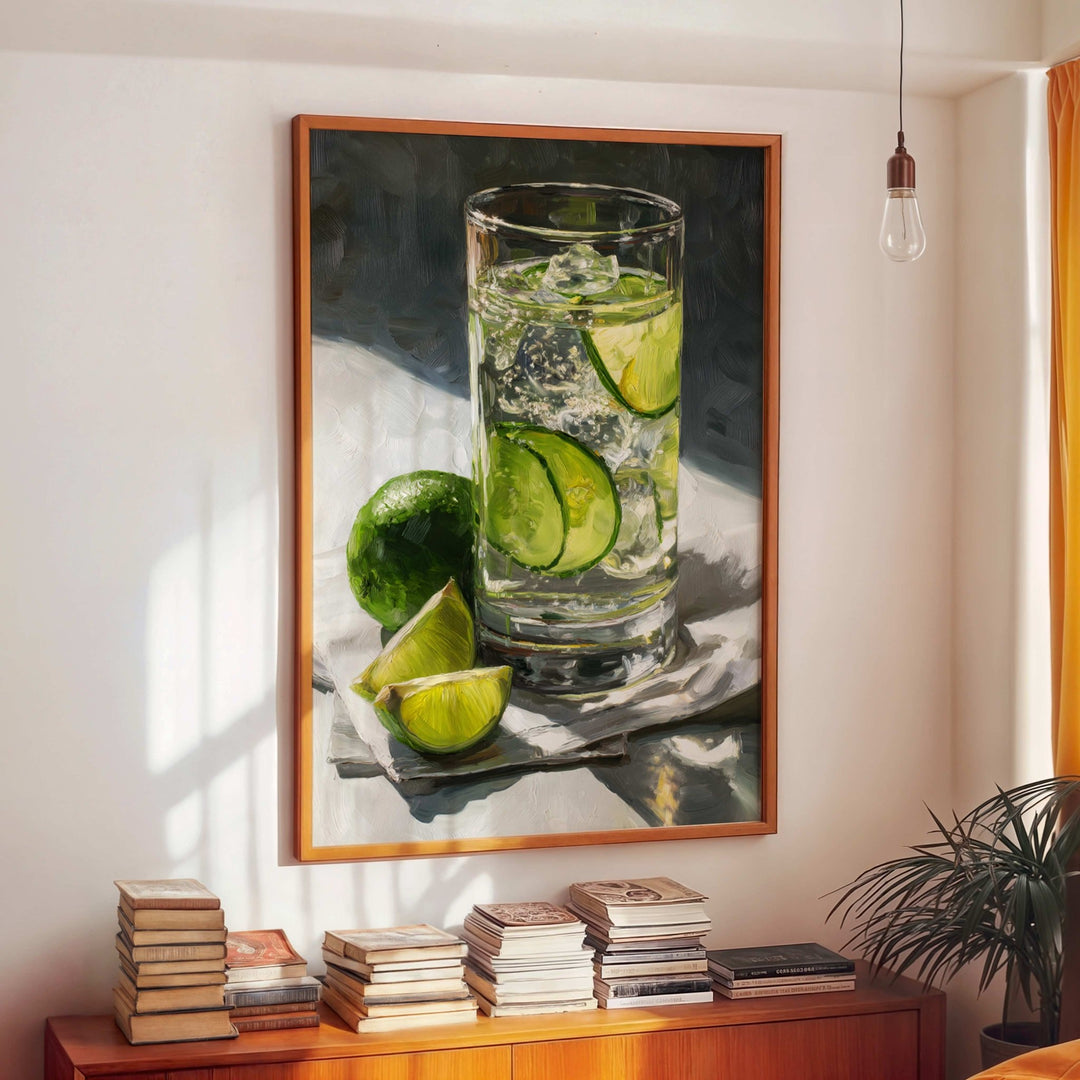 Gin and Tonic Oil Paining Illustration wall - art - picture - poster