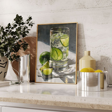 Gin and Tonic Oil Paining Illustration wall - art - picture - poster