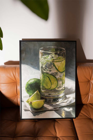 Gin and Tonic Oil Paining Illustration wall - art - picture - poster