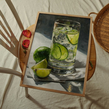 Gin and Tonic Oil Paining Illustration wall - art - picture - poster