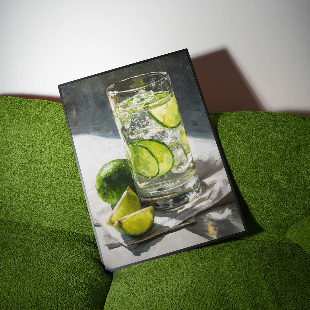 Gin and Tonic Oil Paining Illustration wall - art - picture - poster