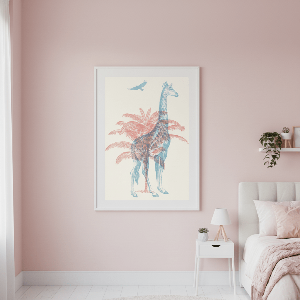 Giraffe by Florent Bodart wall - art - picture - poster