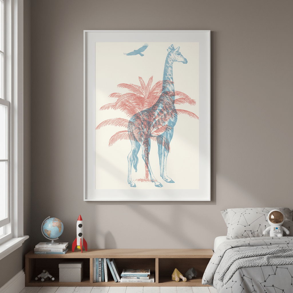 Giraffe by Florent Bodart wall - art - picture - poster