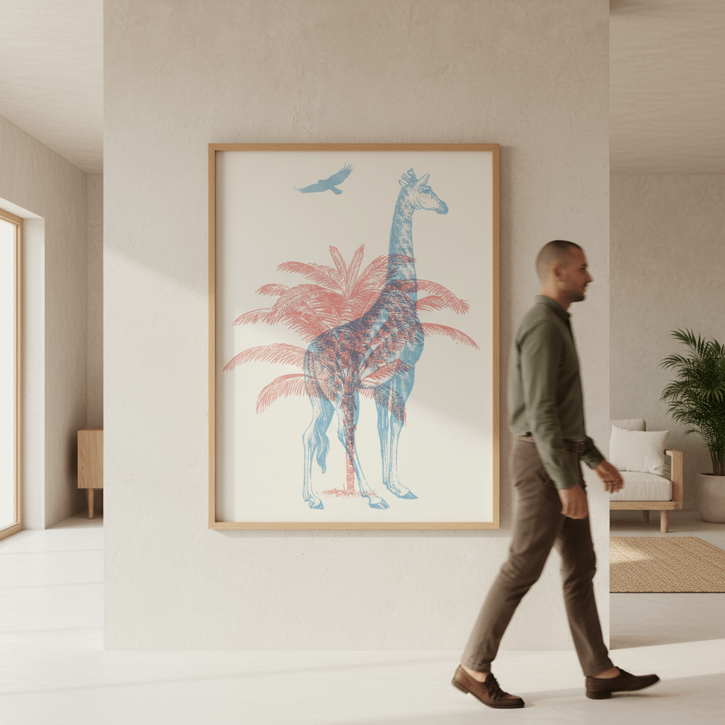Giraffe by Florent Bodart wall - art - picture - poster