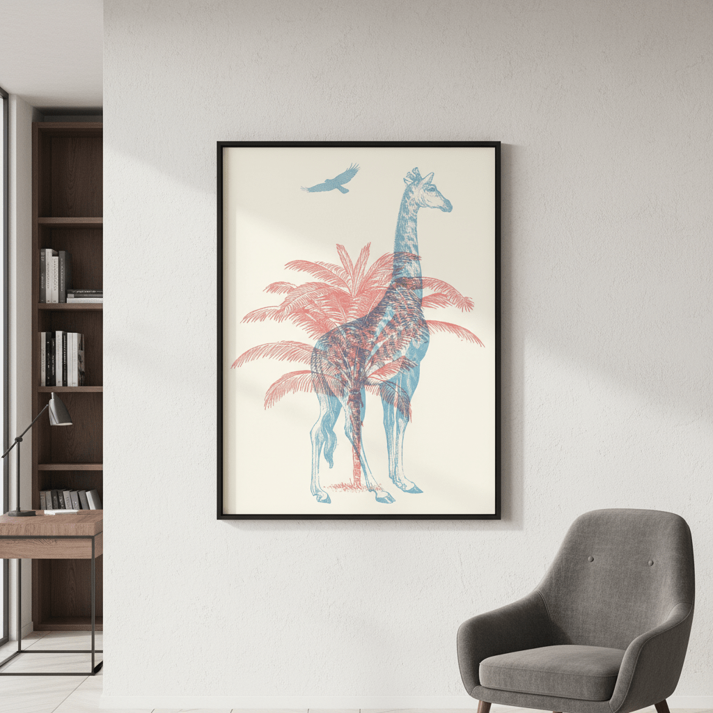 Giraffe by Florent Bodart wall - art - picture - poster