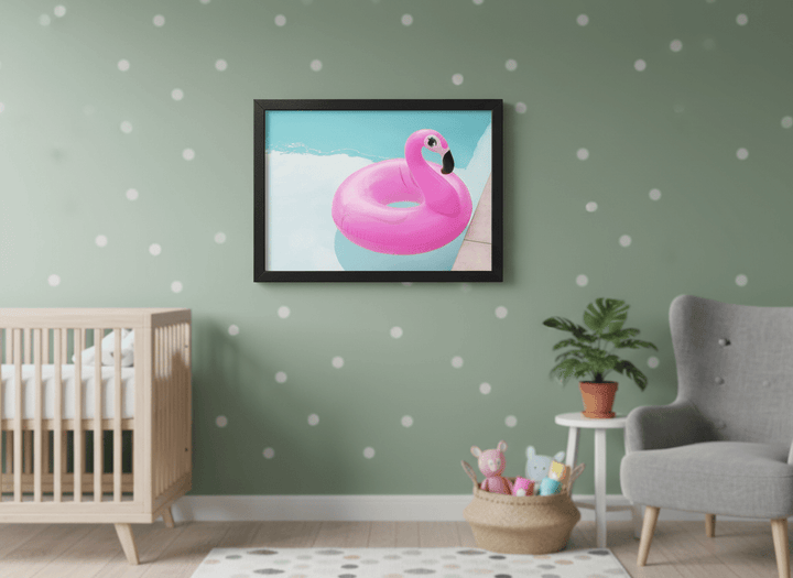 Soft neutral wall art styled in a serene nursery with pastel tones