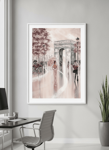 Contemporary wall art featured in a bright modern office workspace