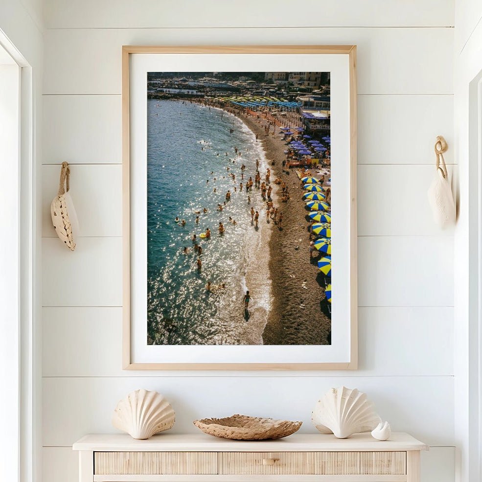 photo of beach on white wall