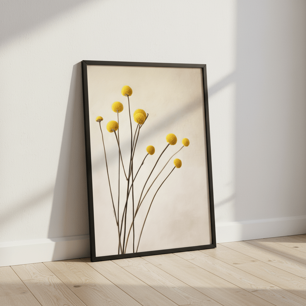 Golden Billy Buttons wall - art - picture - poster