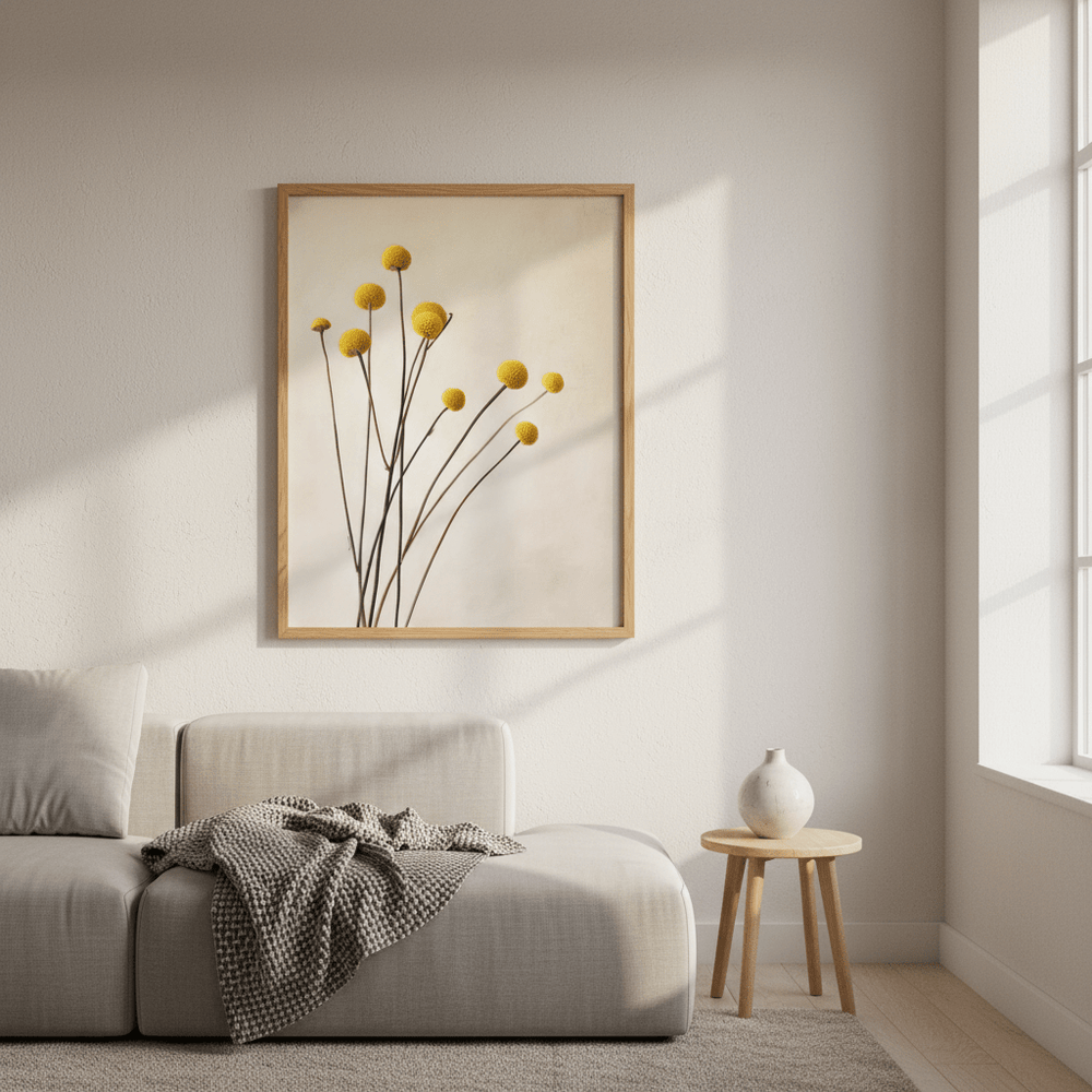 Golden Billy Buttons wall - art - picture - poster