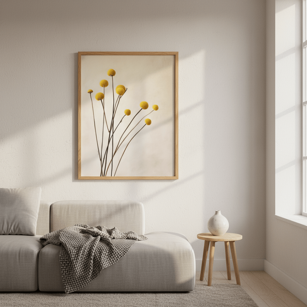 Golden Billy Buttons wall - art - picture - poster