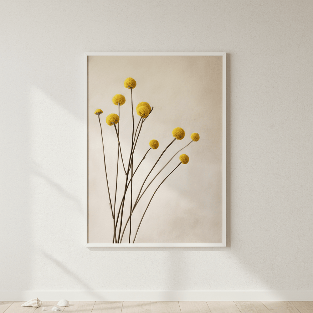 Golden Billy Buttons wall - art - picture - poster