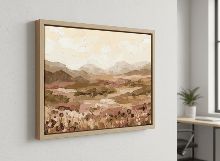 Contemporary wall art featured in a bright modern office workspace