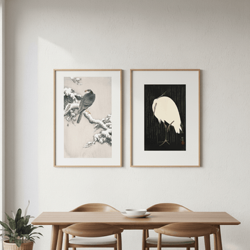 Goshawk and White Heron Duo by Ohara Koson wall - art - picture - poster