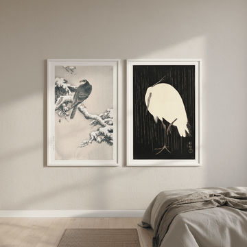 Goshawk and White Heron Duo by Ohara Koson wall - art - picture - poster