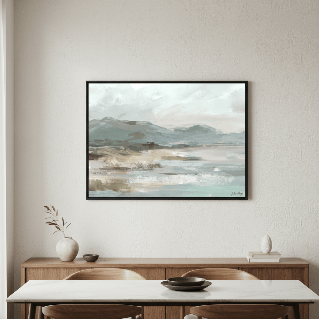 Gray Beige Seascape by Julia Cheney wall - art - picture - poster