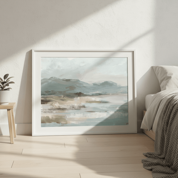Gray Beige Seascape by Julia Cheney wall - art - picture - poster