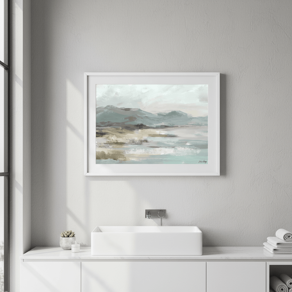 Gray Beige Seascape by Julia Cheney wall - art - picture - poster