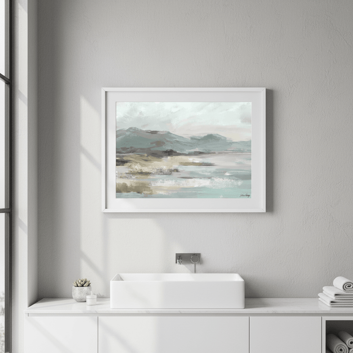 Gray Beige Seascape by Julia Cheney wall - art - picture - poster
