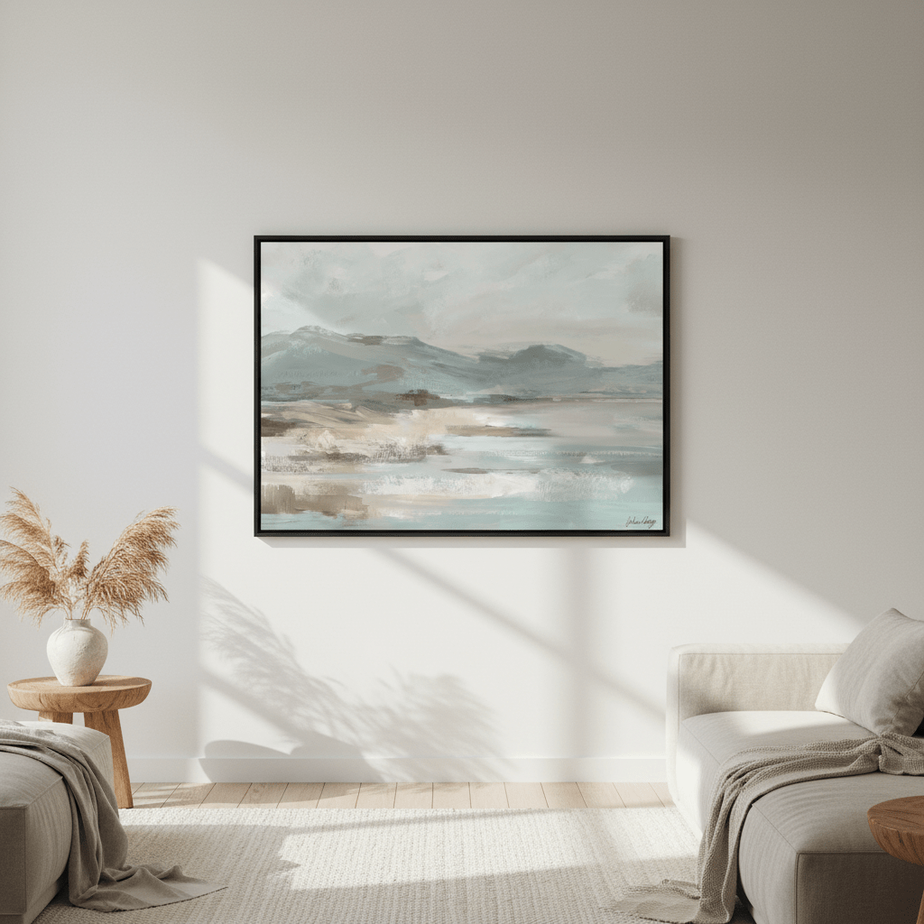 Gray Beige Seascape by Julia Cheney wall - art - picture - poster