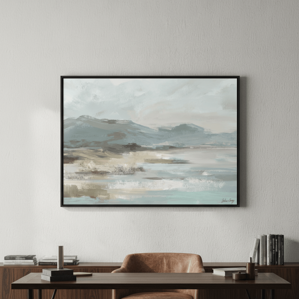 Gray Beige Seascape by Julia Cheney wall - art - picture - poster
