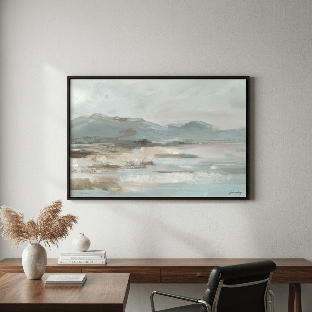 Gray Beige Seascape by Julia Cheney wall - art - picture - poster