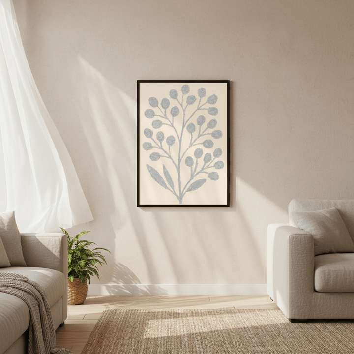 Gray Branch with Berries by Silvia Visscher wall - art - picture - poster