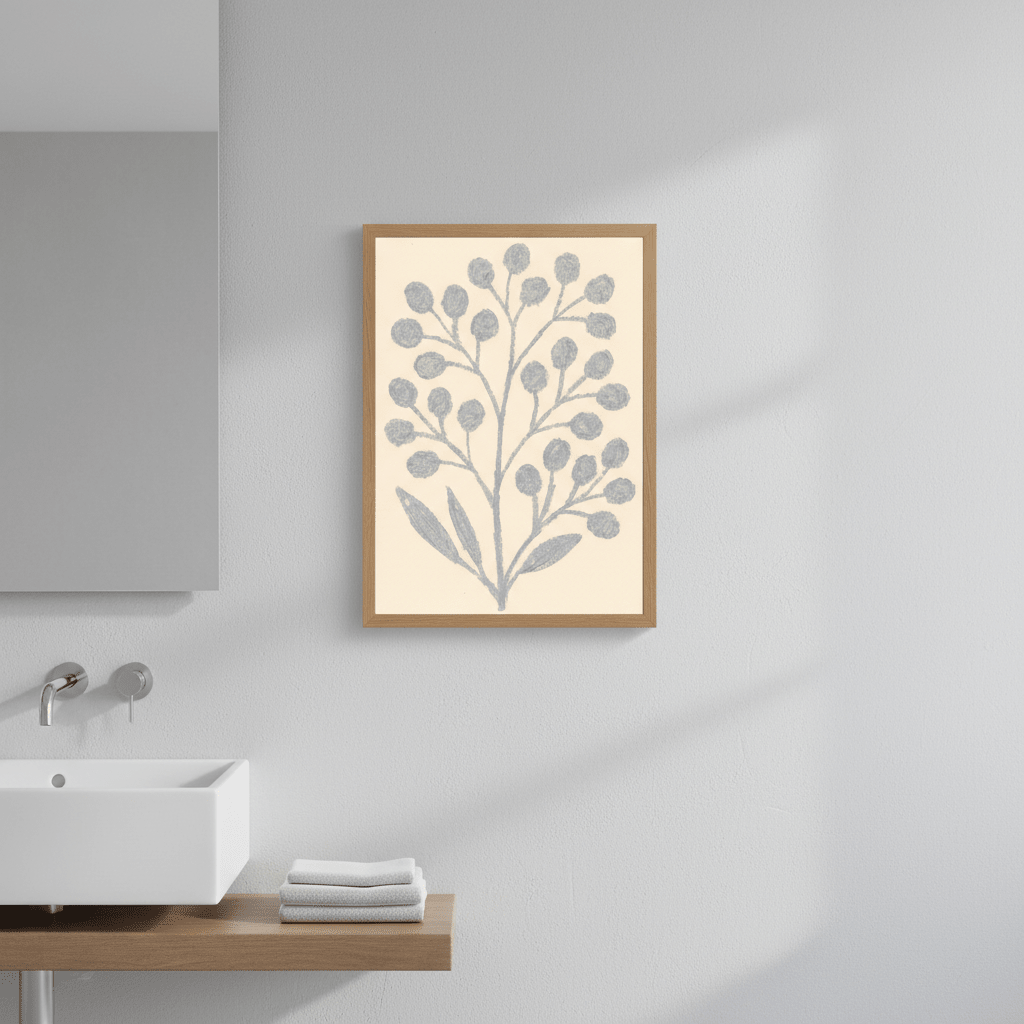 Gray Branch with Berries by Silvia Visscher wall - art - picture - poster