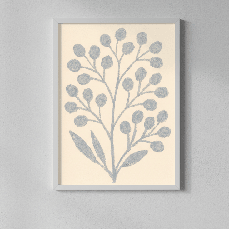 Gray Branch with Berries by Silvia Visscher wall - art - picture - poster