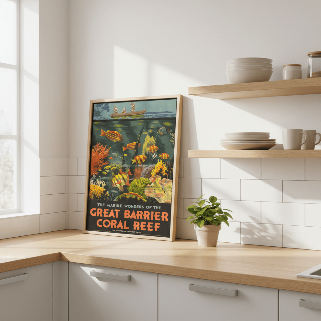 Great Barrier Reef Vintage Retro Wall Art Print wall - art - picture - poster