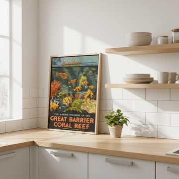 Great Barrier Reef Vintage Retro Wall Art Print wall - art - picture - poster