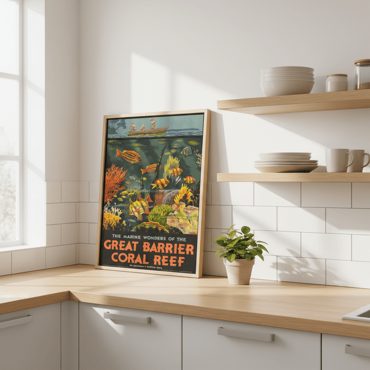 Great Barrier Reef Vintage Retro Wall Art Print wall - art - picture - poster