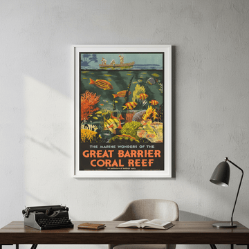 Great Barrier Reef Vintage Retro Wall Art Print wall - art - picture - poster