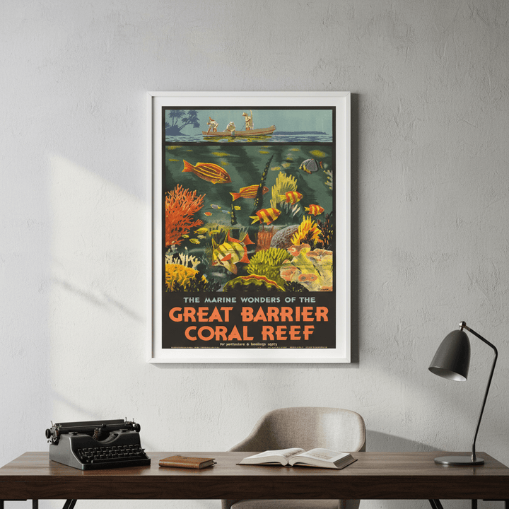 Great Barrier Reef Vintage Retro Wall Art Print wall - art - picture - poster