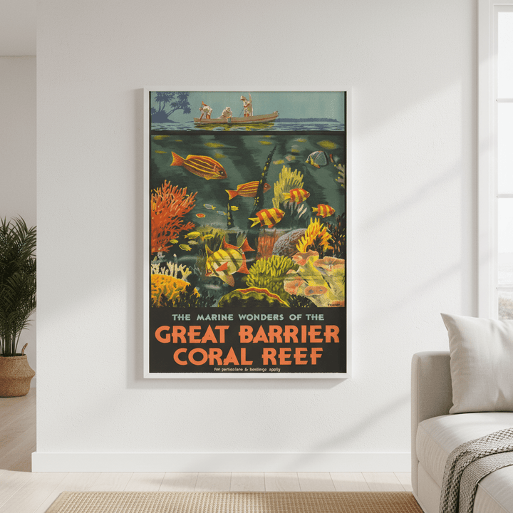 Great Barrier Reef Vintage Retro Wall Art Print wall - art - picture - poster