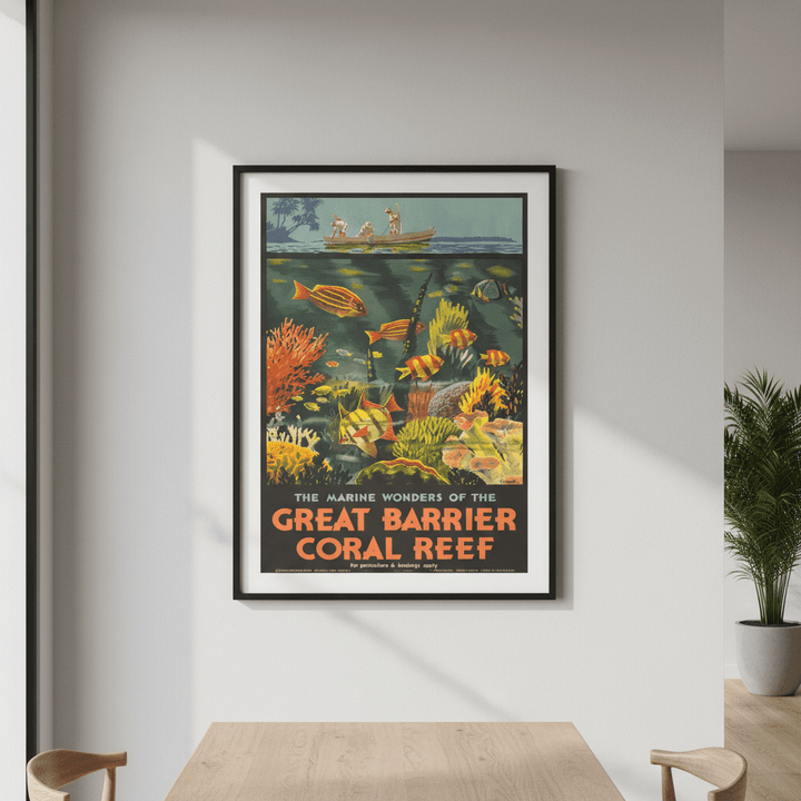 Great Barrier Reef Vintage Retro Wall Art Print wall - art - picture - poster