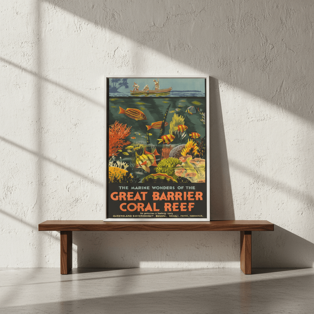 Great Barrier Reef Vintage Retro Wall Art Print wall - art - picture - poster