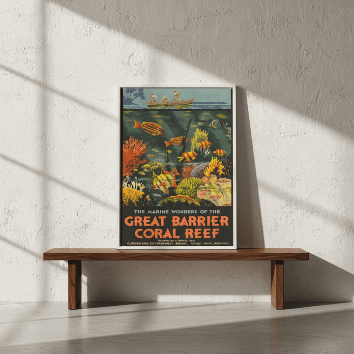 Great Barrier Reef Vintage Retro Wall Art Print wall - art - picture - poster