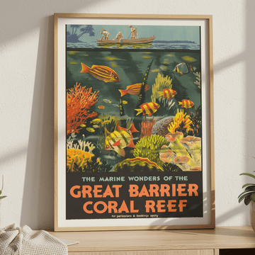 Great Barrier Reef Vintage Retro Wall Art Print wall - art - picture - poster