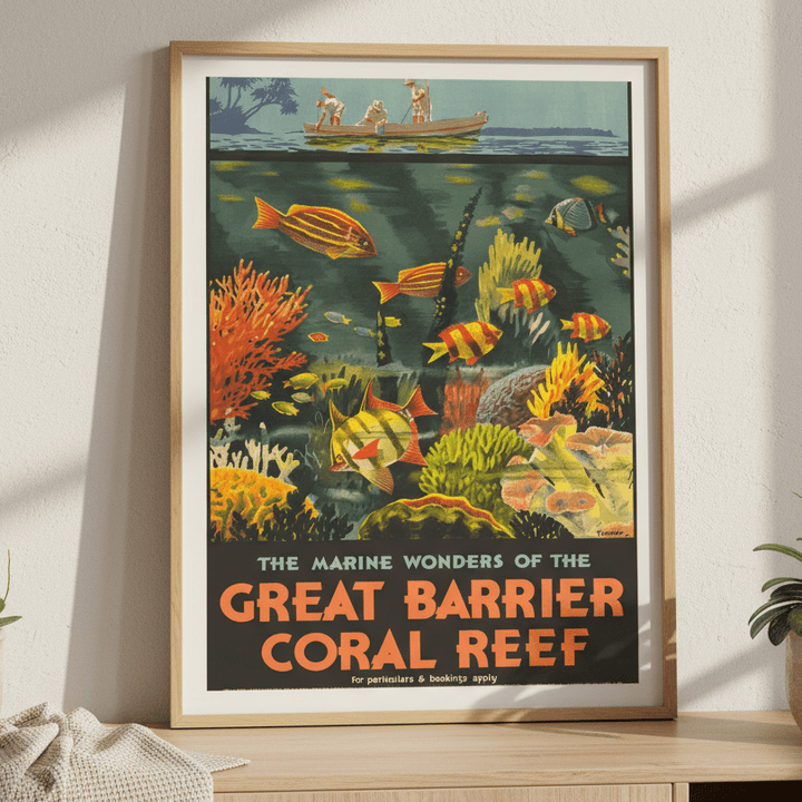 Great Barrier Reef Vintage Retro Wall Art Print wall - art - picture - poster
