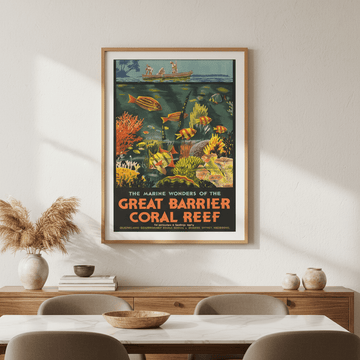 Great Barrier Reef Vintage Retro Wall Art Print wall - art - picture - poster