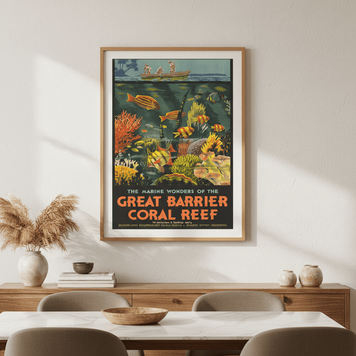 Great Barrier Reef Vintage Retro Wall Art Print wall - art - picture - poster