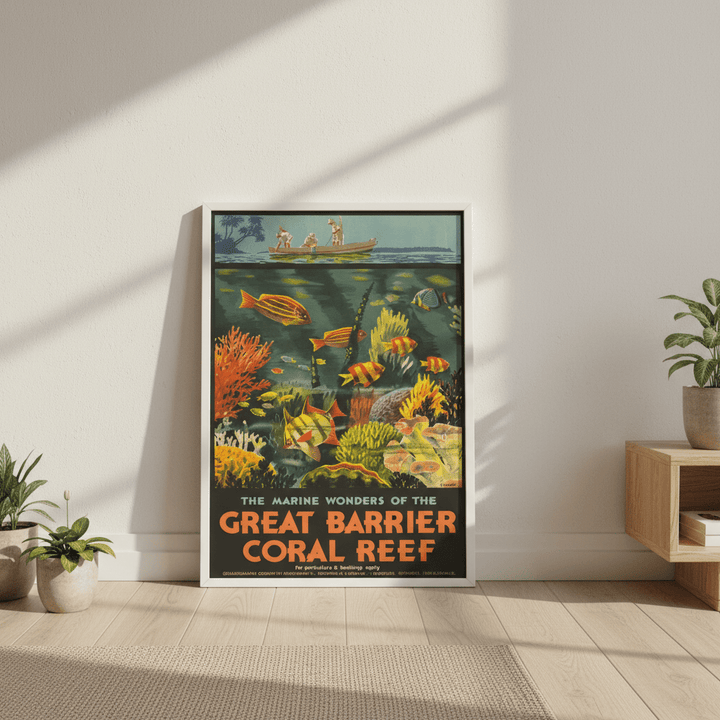 Great Barrier Reef Vintage Retro Wall Art Print wall - art - picture - poster