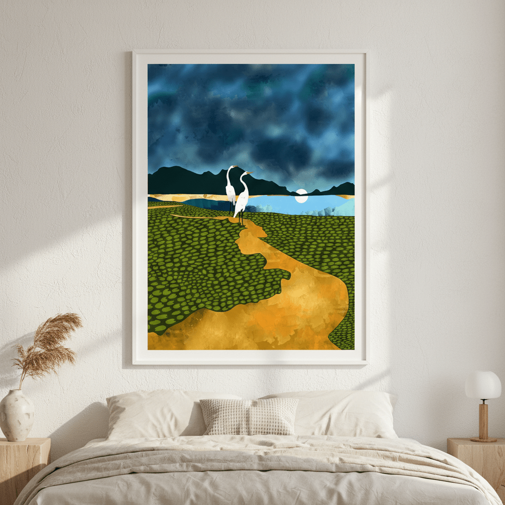 Great Egrets on Honeymoon Island by 83 Oranges wall - art - picture - poster