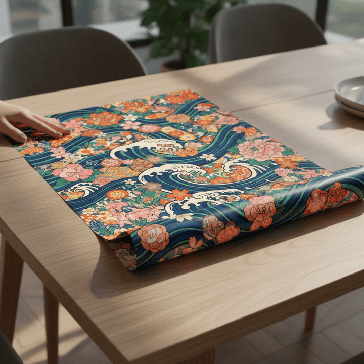 Great Wave of Infinite Blooms Japanese Wall Art wall - art - picture - poster