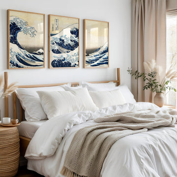 Great Wave Trio Hokusai Exhibition Prints wall - art - picture - poster