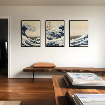 Great Wave Trio Hokusai Exhibition Prints wall - art - picture - poster