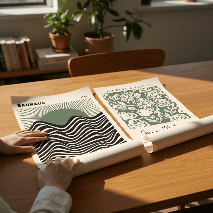 Green Bauhaus & Matisse Set of 2 Exhibition Prints wall - art - picture - poster