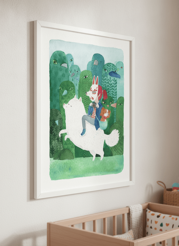 Soft neutral wall art styled in a serene nursery with pastel tones